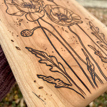 Load image into Gallery viewer, Poppy Flowers Cutting/Serving Board