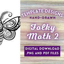 Load image into Gallery viewer, Fun Folky Moth 2 Template
