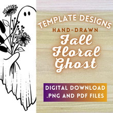 Load image into Gallery viewer, Hand-Drawn Fall Floral Bouquet Ghost Template