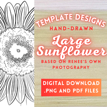 Load image into Gallery viewer, Hand-Drawn Large Sunflower Template