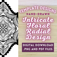 Load image into Gallery viewer, Intricate Floral Radial Design/Mandala Template