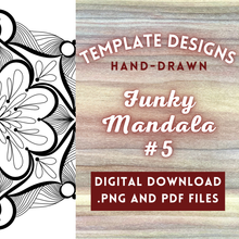 Load image into Gallery viewer, Funky Mandala #5 Radial Design Template
