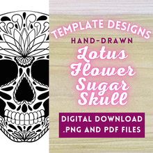 Load image into Gallery viewer, Hand-Drawn Lotus Skull Template