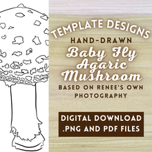Load image into Gallery viewer, Hand-Drawn Baby Fly Agaric Mushroom Template
