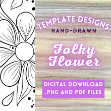 Load image into Gallery viewer, Folky Flower Template