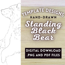 Load image into Gallery viewer, Hand-Drawn Black Bear Template