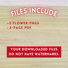 Load image into Gallery viewer, Hand-Drawn Lily-flowered Tulips Templates