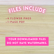 Load image into Gallery viewer, Hand-Drawn Zinnias Templates