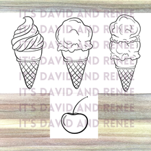 Load image into Gallery viewer, Set of 3 Ice Cream Cone Templates