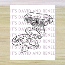 Load image into Gallery viewer, Hand-Drawn Gilled Mushroom Cluster Template
