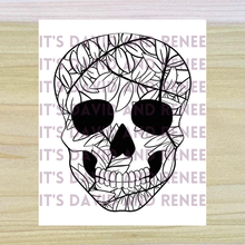 Load image into Gallery viewer, Hand-Drawn Vine Skull Template