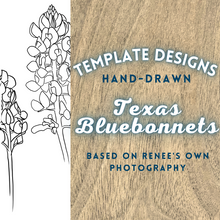 Load image into Gallery viewer, Hand-Drawn Texas Bluebonnet Templates