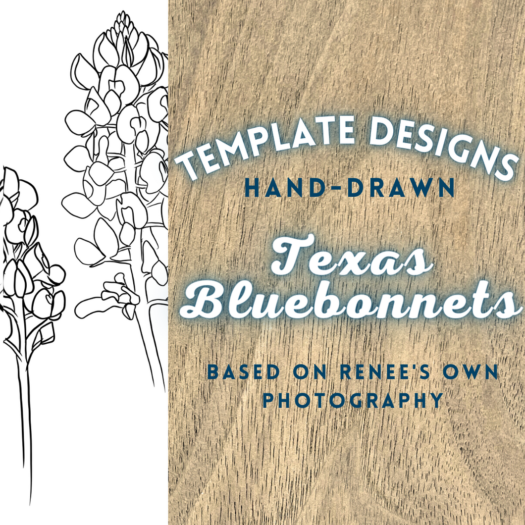 Hand-Drawn Texas Bluebonnet Templates
