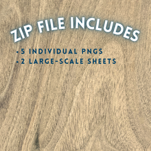 Load image into Gallery viewer, Hand-Drawn Texas Bluebonnet Templates