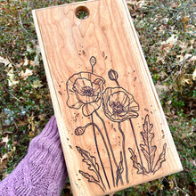 Load image into Gallery viewer, Poppy Flowers Cutting/Serving Board