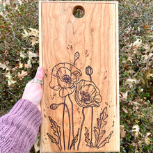 Load image into Gallery viewer, Poppy Flowers Cutting/Serving Board