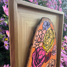 Load image into Gallery viewer, "Roses & Ranunculus" Pyrography Art