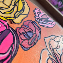 Load image into Gallery viewer, "Roses & Ranunculus" Pyrography Art