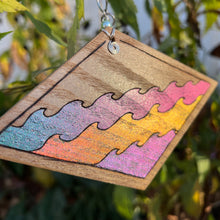 Load image into Gallery viewer, Ocean Waves Pyrography Mini Art/Ornament