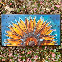 Load image into Gallery viewer, "Almost Ink" Sunflower Pyrography Art