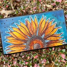 Load image into Gallery viewer, "Almost Ink" Sunflower Pyrography Art