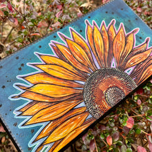 Load image into Gallery viewer, "Almost Ink" Sunflower Pyrography Art
