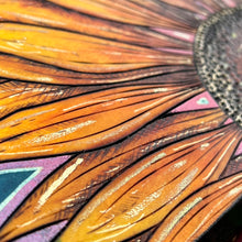 Load image into Gallery viewer, "Almost Ink" Sunflower Pyrography Art