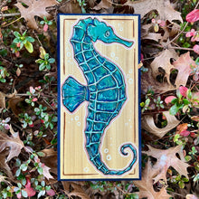 Load image into Gallery viewer, Seahorse Pyrography Art
