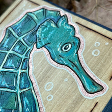 Load image into Gallery viewer, Seahorse Pyrography Art