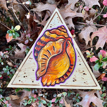 Load image into Gallery viewer, Orange Conch Shell Shelf-Sitter Pyrography Art
