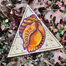 Load image into Gallery viewer, Orange Conch Shell Shelf-Sitter Pyrography Art