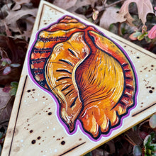 Load image into Gallery viewer, Orange Conch Shell Shelf-Sitter Pyrography Art