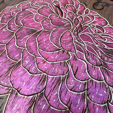 Load image into Gallery viewer, Walnut Zinnia Pyrography Art