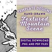 Load image into Gallery viewer, Hand-Drawn Mountain Scene Template