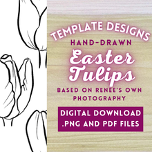 Load image into Gallery viewer, Hand-Drawn Easter Tulips Templates