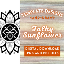 Load image into Gallery viewer, Folk Sunflower Template