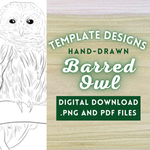 Load image into Gallery viewer, Hand-Drawn Barred Owl Template