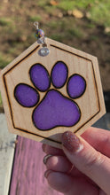 Load and play video in Gallery viewer, Bright Purple Paw Print Ornament