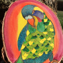 Load image into Gallery viewer, "Funky Fresh Parrot" Pyrography Art