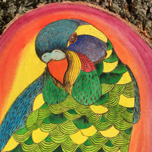 Load image into Gallery viewer, "Funky Fresh Parrot" Pyrography Art