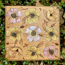 Load image into Gallery viewer, "Pattern of Blooms" Pyrography Art