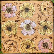 Load image into Gallery viewer, "Pattern of Blooms" Pyrography Art