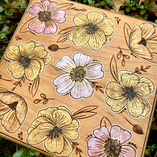 Load image into Gallery viewer, "Pattern of Blooms" Pyrography Art