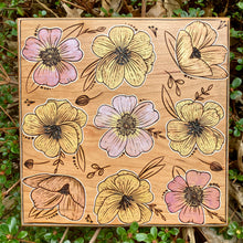 Load image into Gallery viewer, "Pattern of Blooms" Pyrography Art