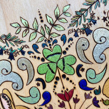 Load image into Gallery viewer, "Under the Rabbit's Harvest Moon Folk Art" Pyrography Art