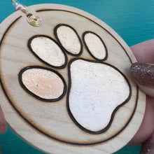 Load image into Gallery viewer, Light Gold Paw Print Ornament