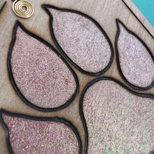 Load image into Gallery viewer, Chunky Glitter Pink Paw Print Ornament