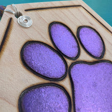 Load image into Gallery viewer, Bright Purple Paw Print Ornament
