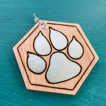 Load image into Gallery viewer, Metal Mint Paw Print Ornament