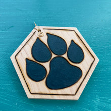 Load image into Gallery viewer, Dark Teal Paw Print Ornament